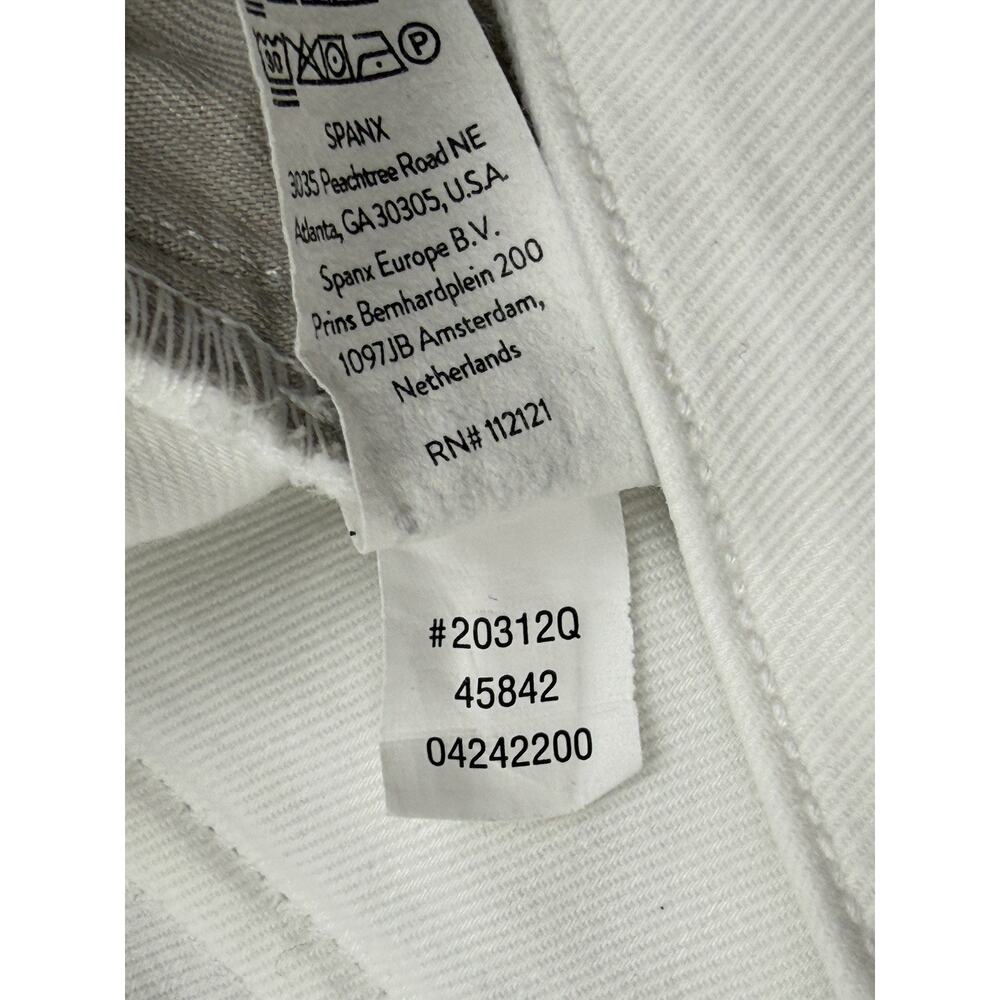 Spanx Pants Bright White Stretch Twill Cropped Wide Leg Pullon Trousers Large - Picture 11 of 16